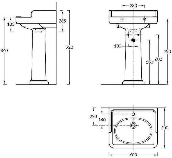 Раковина Kerama Marazzi Pompei 60 PO.wb.60 Белая глянцевая