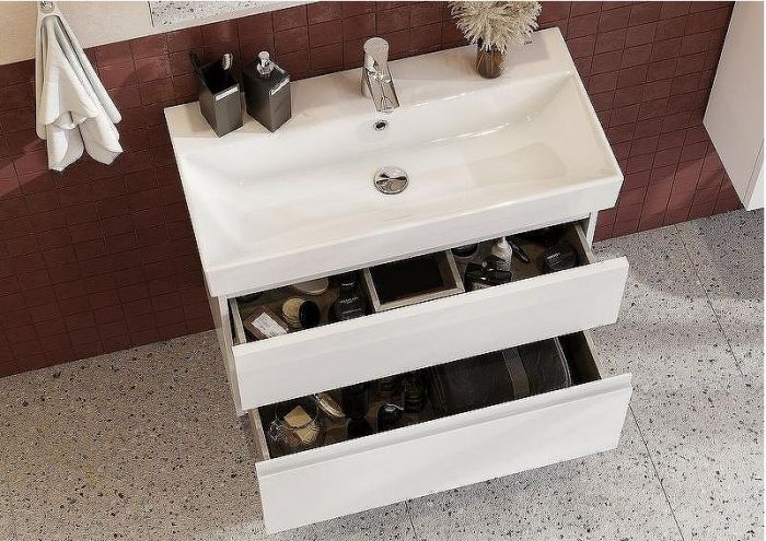 Тумба под раковину Roca Oleta 80 A857640501 подвесная Белая матовая