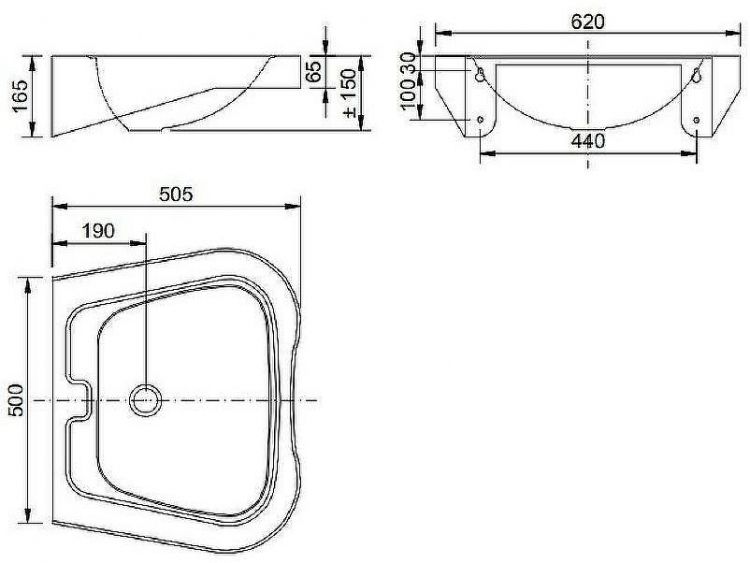 Раковина Nofer 62 13024.2.S Матовая нержавеющая сталь