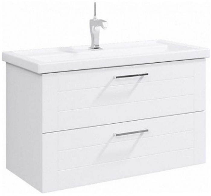 Тумба под раковину Aqwella Манчестер 100 MAN01102 подвесная Белый глянец