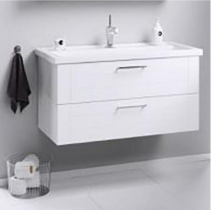 Тумба под раковину Aqwella Манчестер 100 MAN01102 подвесная Белый глянец