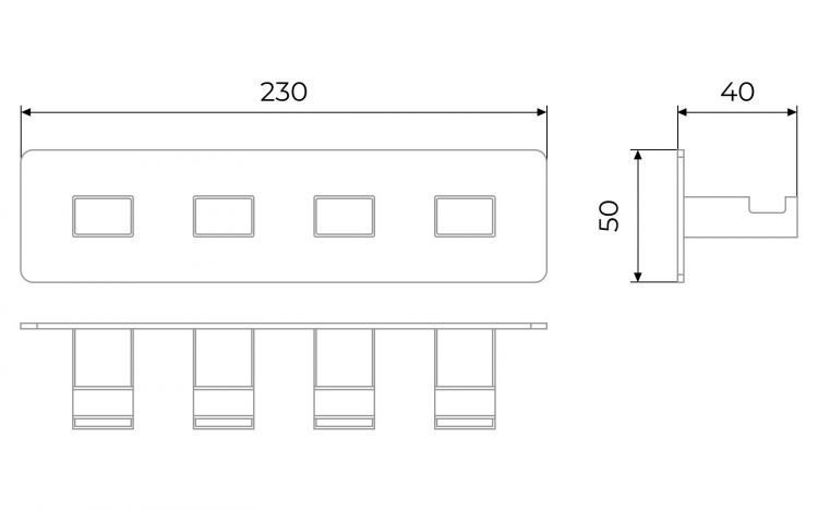 Вешалка-4 крючка Timo Selene 10015/00 хром