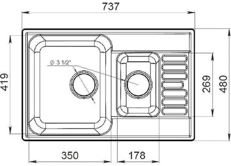 Кухонная мойка GranFest Quarz GF-Z21K Белая