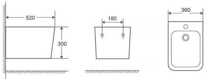 Биде Bond F04-20 подвесное Белое