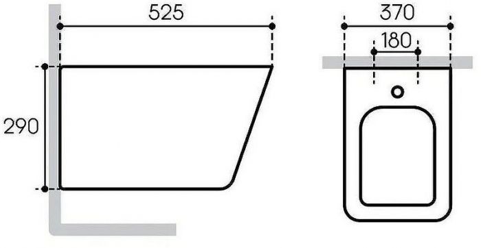 Биде Aqueduto Macio MAC0330 подвесное Серое матовое