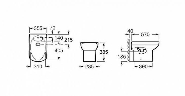 Биде Roca Debba 357994000 Белое