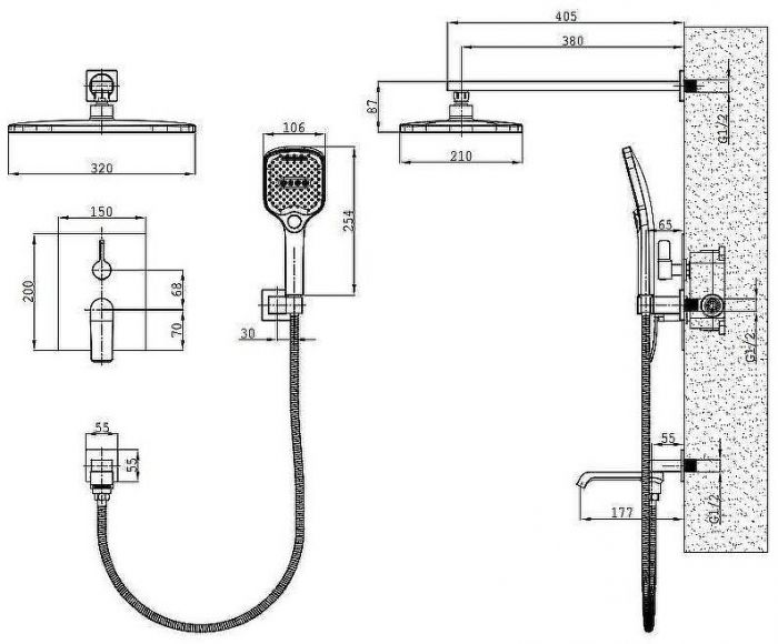 Душевая система Splenka S31.27 Хром