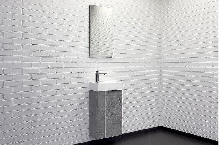 Тумба с раковиной Comforty Асти 40 00-00013669 подвесная Бетон светлый