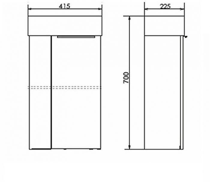 Тумба с раковиной Comforty Асти 40 00-00013669 подвесная Бетон светлый