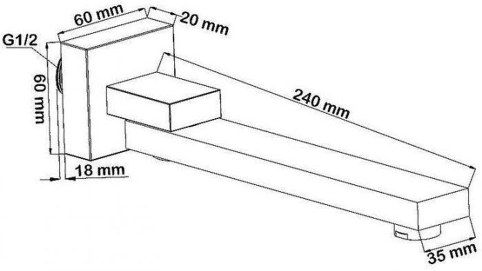 Излив для смесителя Swedbe Platta 5512 Хром