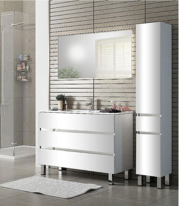 Тумба с раковиной SanVit Кубэ-3 90 kkube3090w Белая глянцевая