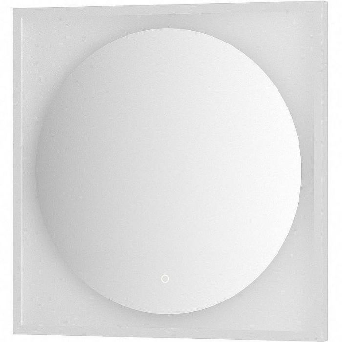 Зеркало Defesto Eclipce 70х70 DF 2237S с подсветкой 15W-3000К/в багетной раме/Сенсорный выключатель/Теплый белый свет/Белая рама