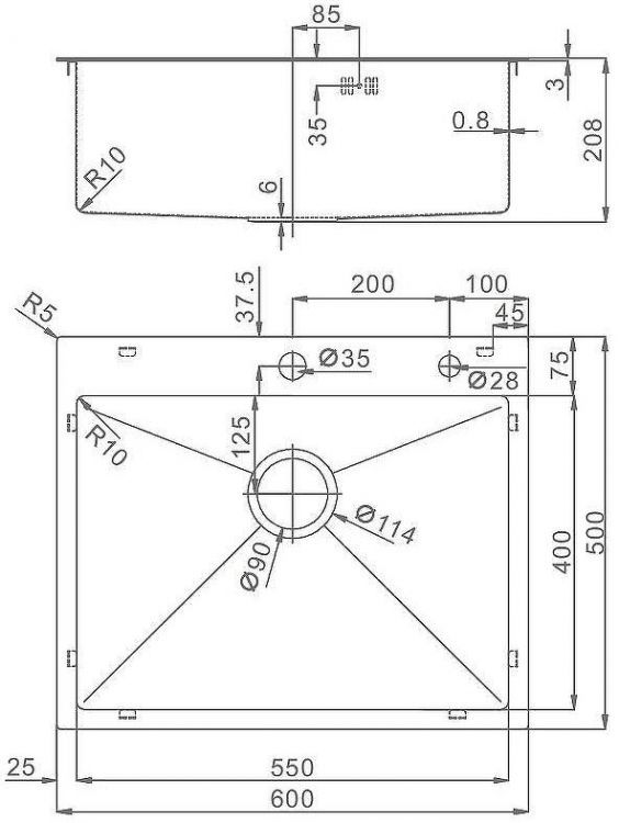 Кухонная мойка Raglo 60 R701.6050.09 Графит матовый