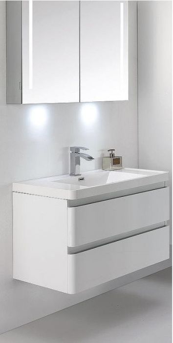 Тумба с раковиной Parly Spa Gucci 60 Gucci60 10116 подвесная Белая глянцевая