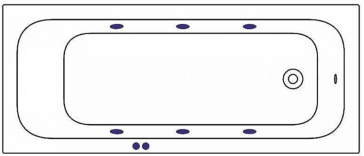 Акриловая ванна Whitecross Vibe 180x75 0105.180075.100.SOFT.BR с гидромассажем Акриловая ванна Whitecross Vibe 180x75 0105.180075.100.SOFT.BR с гидромассажем