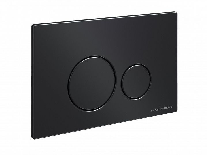 Система инсталляции для унитазов CERAMICANOVA Envision с кнопкой смыва Round цвет чёрный матовый и креплениями, CN1001B