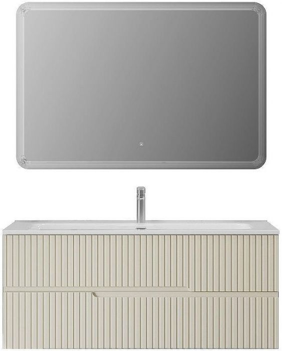 Тумба под раковину Cezares Duet-N 120 DUET-N-1200-2C-SO-AS-P подвесная Альпака брашированная