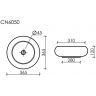 Умывальник CERAMICANOVA Element чаша накладная круглая 360 мм CN6050