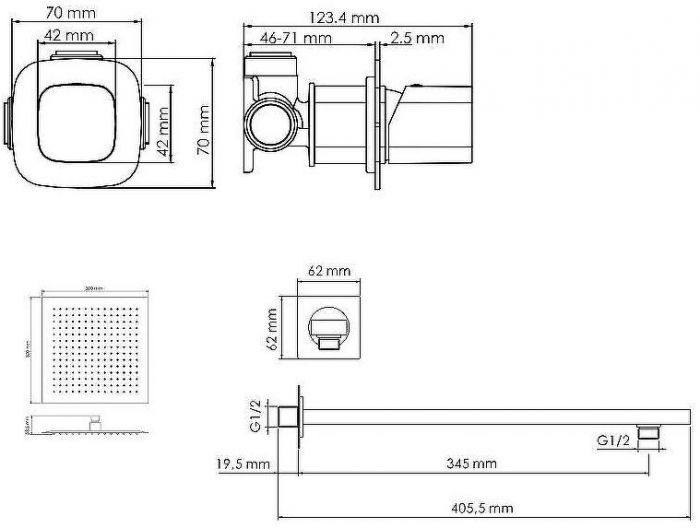 Душевая система WasserKRAFT Naab A8651.090.118 Хром