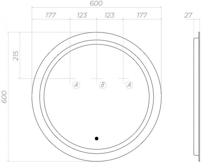 Зеркало Vigo Holly Classic 60 z.HOL.60 CLASSIC с подсветкой c сенсорным выключателем