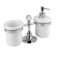 Держатель стакана и дозатора для жидкого мыла настольные CEZARES OLIMP-TDT