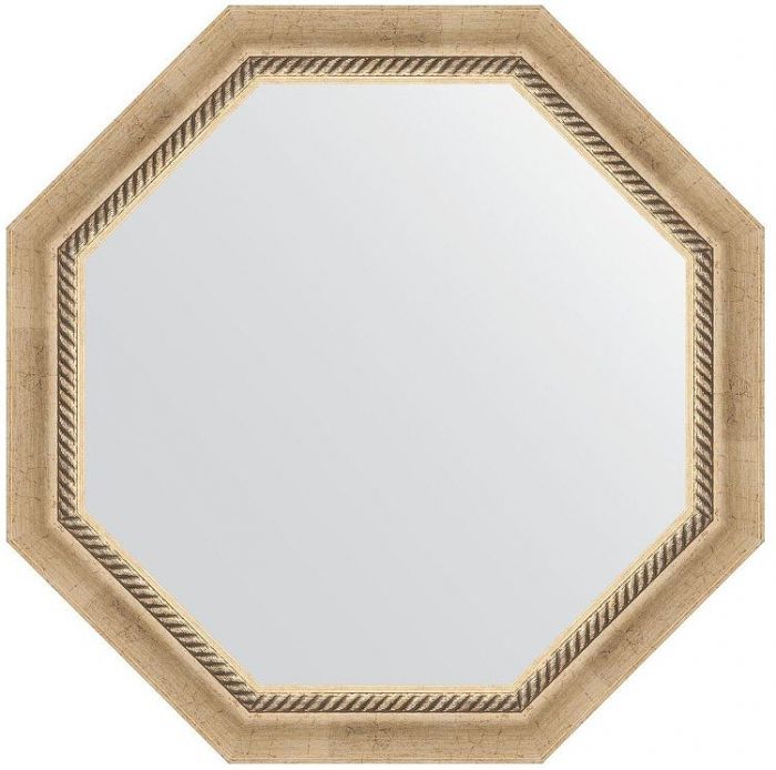 Зеркало Evoform Octagon 68х68 BY 7317 в багетной раме - Состаренное серебро с плетением 70
