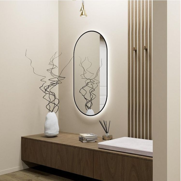 Зеркало Fixsen FX-3120B 120 с подсветкой цвет Черный с сенсорным выключателем и диммером Зеркало Fixsen FX-3120B 120 с подсветкой цвет Черный с сенсорным выключателем и диммером