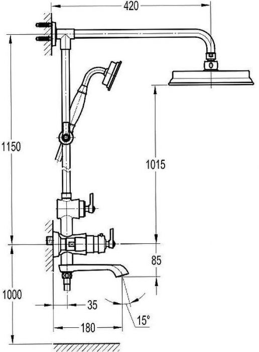Душевая система Swedbe Terracotta Art 2570 с термостатом Терракота