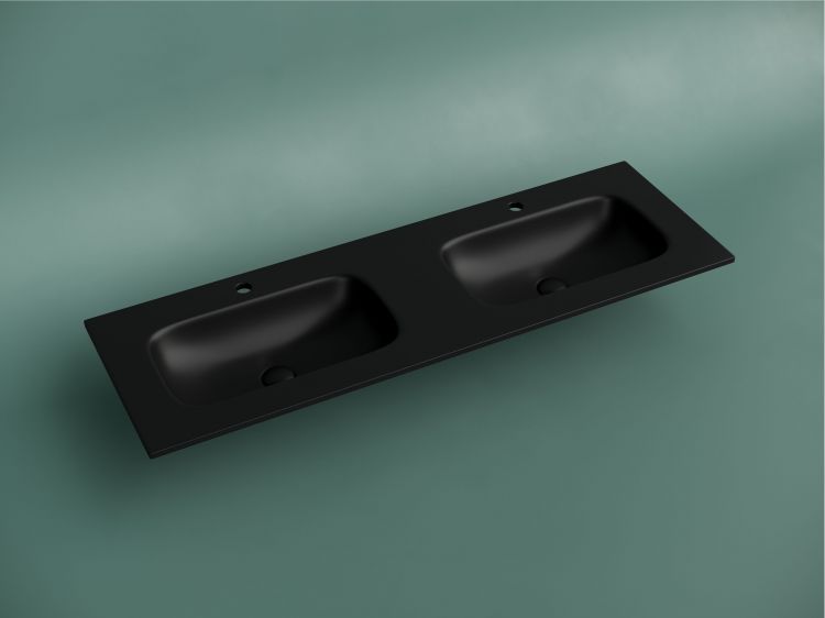 Раковина накладная SANCOS мебельная CERAMICANOVA Grace прямоугольная 1410x457x137 мм , с двумя чашами и отверстиями под смеситель, цвет черный матовый, CN7022MB, CN7022MB Раковина накладная SANCOS мебельная CERAMICANOVA Grace прямоугольная 1410x457x137 мм , с двумя чашами и отверстиями под смеситель, цвет черный матовый, CN7022MB, CN7022MB