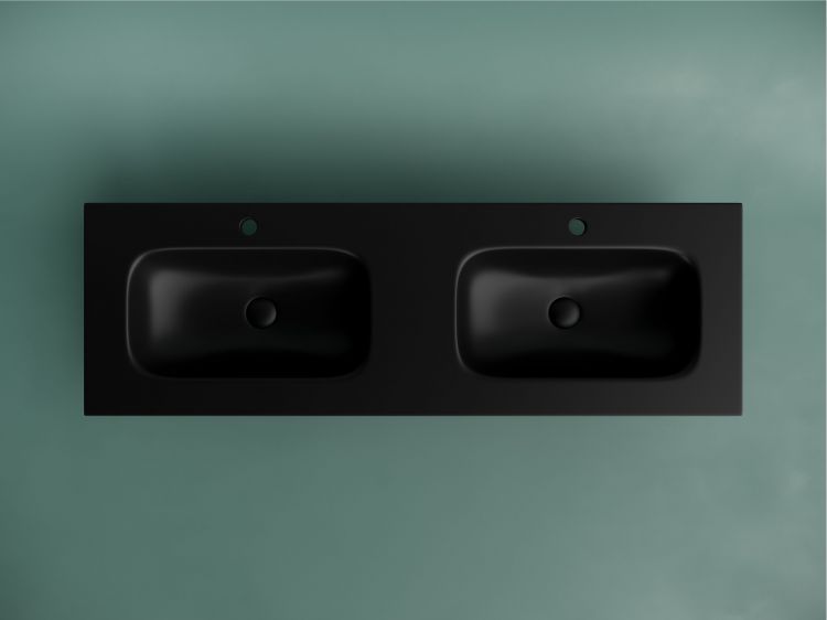 Раковина накладная SANCOS мебельная CERAMICANOVA Grace прямоугольная 1410x457x137 мм , с двумя чашами и отверстиями под смеситель, цвет черный матовый, CN7022MB, CN7022MB Раковина накладная SANCOS мебельная CERAMICANOVA Grace прямоугольная 1410x457x137 мм , с двумя чашами и отверстиями под смеситель, цвет черный матовый, CN7022MB, CN7022MB