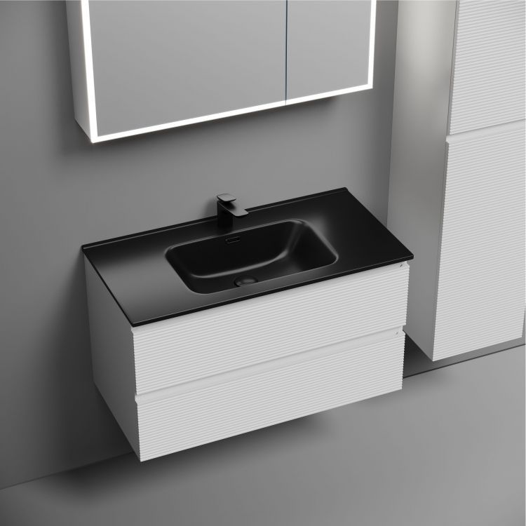 Тумба подвесная SANCOS Folk 890х445х500, c двумя ящиками оснащенными доводчиками, Bianco,FL90W