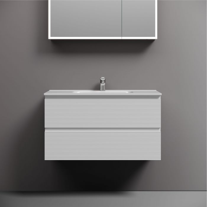 Тумба подвесная SANCOS Folk 890х445х500, c двумя ящиками оснащенными доводчиками, Bianco,FL90W