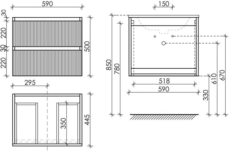 Тумба подвесная SANCOS под раковину Snob R, Beige Soft 590х445х500, SNR60CE Тумба подвесная SANCOS под раковину Snob R, Beige Soft 590х445х500, SNR60CE