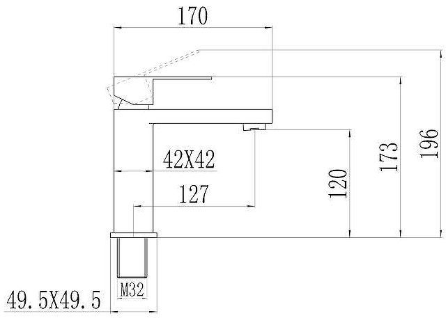 Смеситель для раковины Fmark FS8701Q цвет Графит