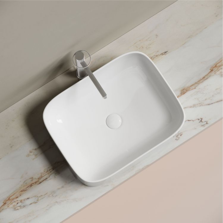 Умывальник чаша SANCOS Element накладная прямоугольная 505x380x150мм, CN6052