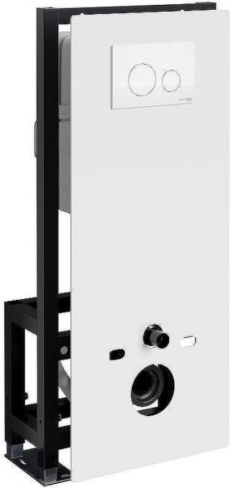 Инсталляция WasserKRAFT Glan 66TLT.010.ME.WH.WH02 для унитаза Белое стекло с Белой клавишей смыва