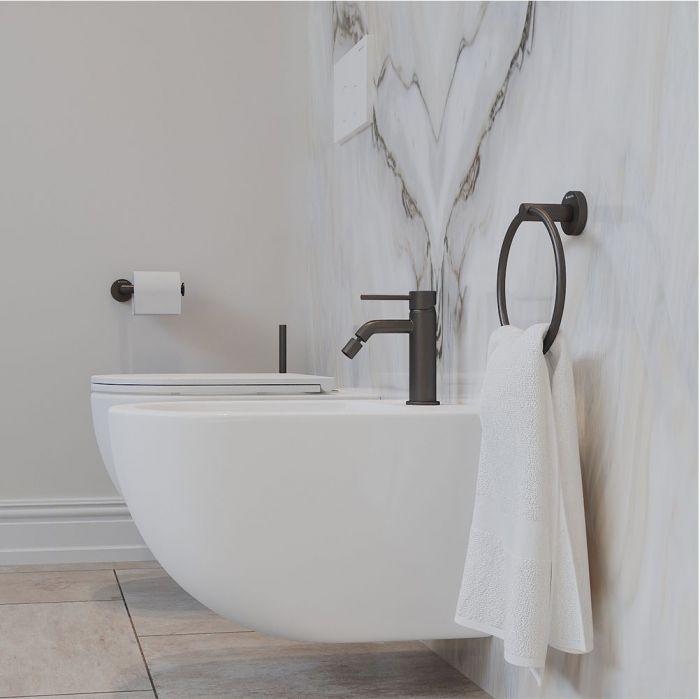 Смеситель для биде AQUEDUTO LINHA,  оружейная сталь (LIN0545)