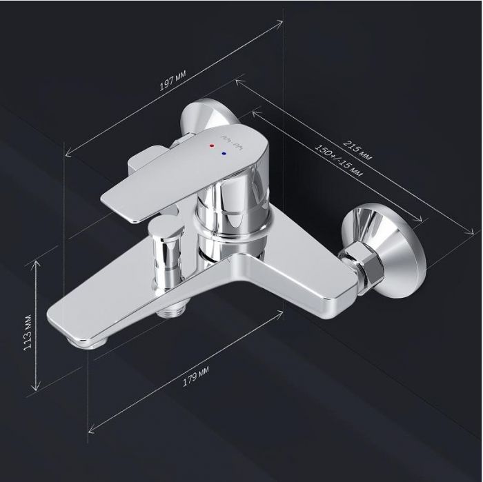 Смеситель для ванны AM.PM Gem F90A10000 Хром