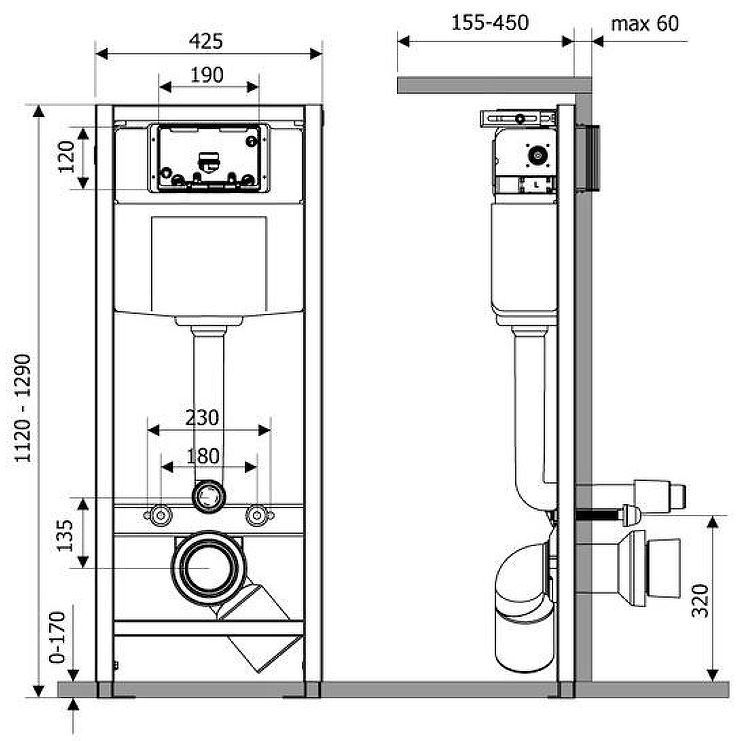 Инсталляция Lavinia Boho RelFix 38010020 для унитаза без клавиши смыва