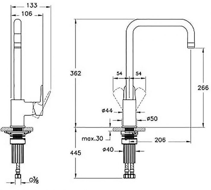 Смеситель для кухни Vitra Flow Soft A4342636EXP Черный матовый