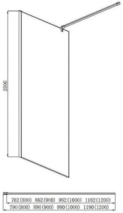 Душевая перегородка Aquatek 70 AQ WIW 07020CH профиль Хром стекло прозрачное