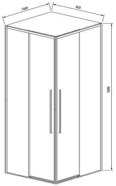 Душевой уголок Vincea Slim-N 100x90 VSS-4SN9010CL профиль Хром стекло прозрачное