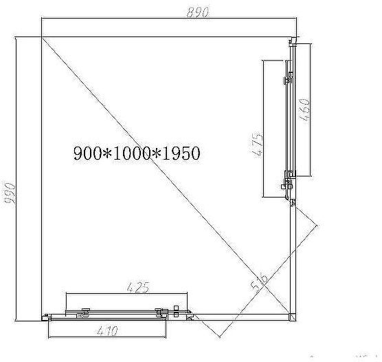 Душевой уголок Vincea Slim-N 100x90 VSS-4SN9010CL профиль Хром стекло прозрачное