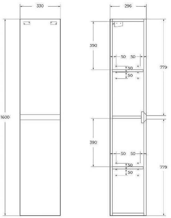 Шкаф пенал BelBagno Kraft 33 L KRAFT-1600-2A-SC-RNN-L подвесной Rovere Nebrasca Nature