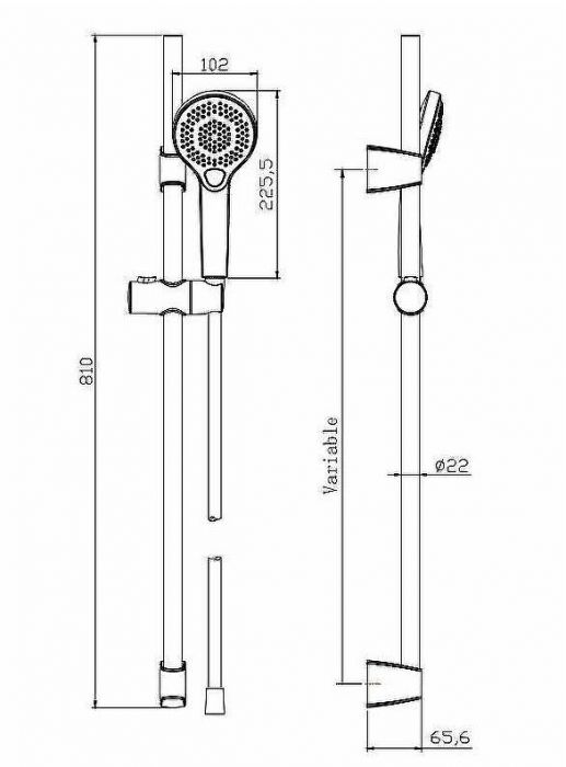 Душевой гарнитур Cersanit Neno 63696 Черный матовый