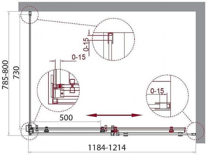Душевой уголок BelBagno Acqua 120х80 ACQUA-AH-1-120/80-C-Cr профиль Хром стекло прозрачное