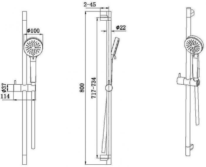 Душевой гарнитур Allen Brau Eclipse 5.E1008-31 Черный матовый