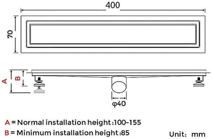 Душевой лоток Gappo G84007-4 с решеткой под плитку