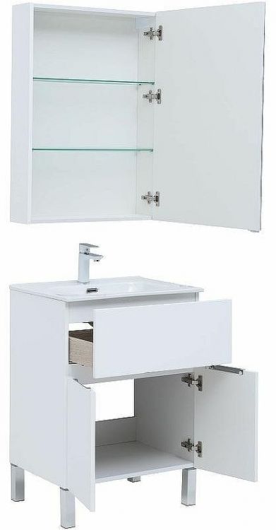 Комплект мебели для ванной Aquanet Алвита New 60 274529 Белый матовый Комплект мебели для ванной Aquanet Алвита New 60 274529 Белый матовый