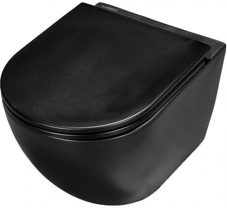 Комплект унитаза WellWant Aura WWU01122B с инсталляцией WellWant Standart 50 WWISI1110B с сиденьем Микролифт и клавишей смыва Хром глянцевый